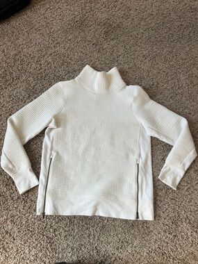 all in motion Cream Turtleneck Sweater with Side Zips